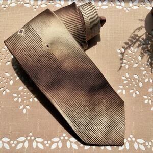 Town Craft Brown & Tan Diamond Print Necktie